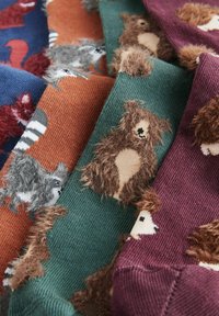 Next HAIRY TEXTURED ANIMALS 4 PACK - Chaussettes - green blue orange