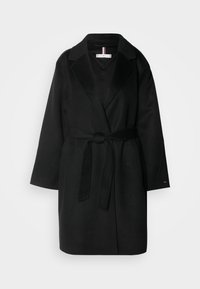 BELTED COAT - Palton clasic - black
