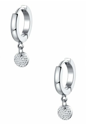 TEXTURED CIRCLE HOOP - Earrings - silberfarben