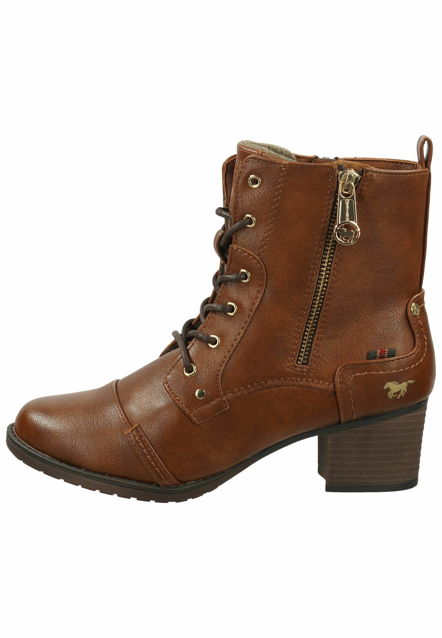 Bottines Mustang Femme 1436-601 - Chaudes Avec Lacets Colorés, Neuves Avec Emballage