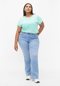 Zizzi SHORT SLEEVED BLEND - T-shirt - bas - cabbage