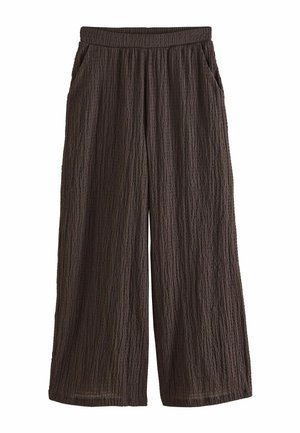 REGULAR FIT - WIDE LEG - Pantalones - chocolate brown