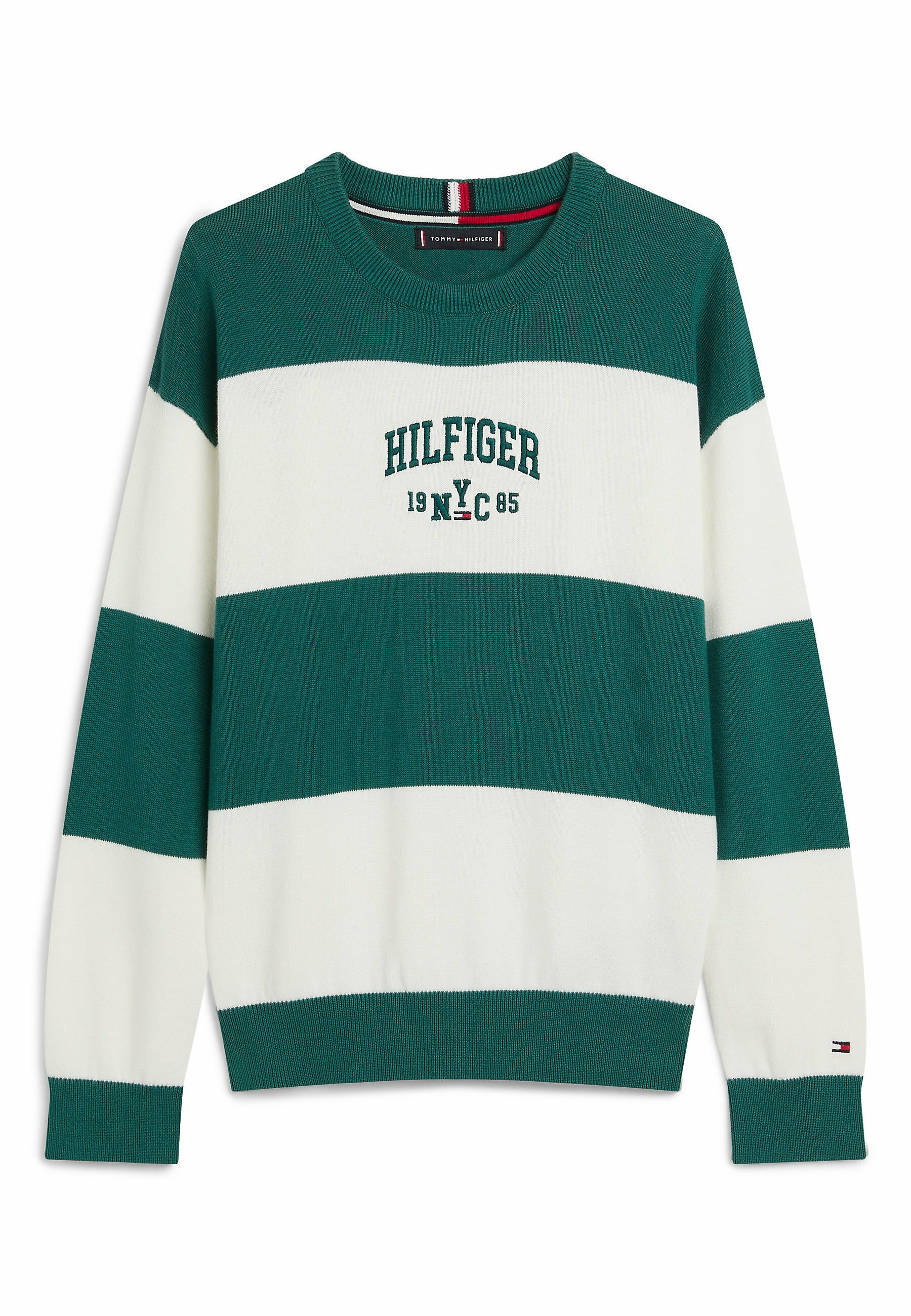 Tommy Hilfiger LOGO STRIPE CREW NECK - Maglione - rural green/verde -  Zalando.it