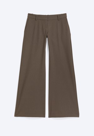 Weekday, ALBA LOW TROUSERS - Pantalones - brown pinstripe