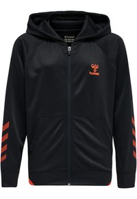 Hummel ACTION ZIP HOODIE KIDS UNISEX - Giacca sportiva - black cherry tomato