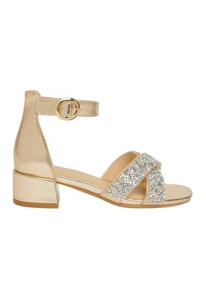 LOW BLOCK HEEL OCCASION - Sandaalit nilkkaremmillä - gold