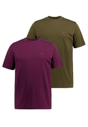 DOPPELPACK RUNDHALS BEQUEME PASSFORM - T-Shirt basic - dark purple