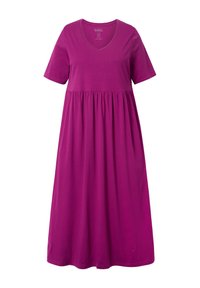 Ulla Popken EMPIRE WAIST SHORT SLEEVE  - Jurk - purple