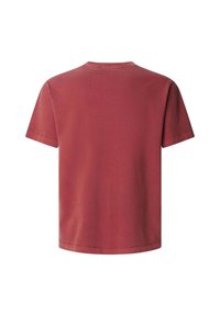 Camiseta unisex de manga corta en color rojo sólido, confeccionada en algodón suave, con cuello redondo y un ajuste cómodo sin gráficos.