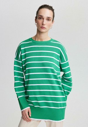 STRIPED - Jumper - green