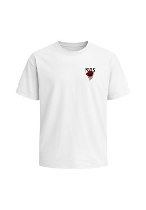 Neverless, HERREN T-SHIRT ROMANCE - OVERSIZED RELAXED FIT PRINTSHIRT SOMMER - T-Shirt print - weiß