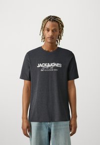 Jack & Jones JJALVIS TEE CREW NECK 2 PACK - T-shirts print - black/white