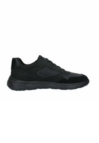 Scarpe da ginnastica nere realizzate in suede testurizzato e materiali sintetici, caratterizzate da punta arrotondata, collo imbottito e suola in gomma con motivi antiscivolo.