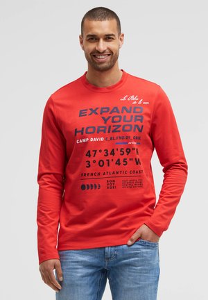 Camp David, CAMP DAVID LANGARMSHIRT MIT 3D-RUBBER-PRINT - Long-sleeved top - blaze coral