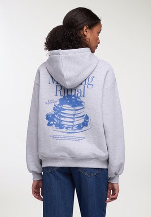 STAMPA - Felpa con cappuccio - grigio chiaro melange