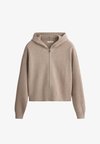 OPEN-KNIT HOODED JACKET - Gilet - soft mink