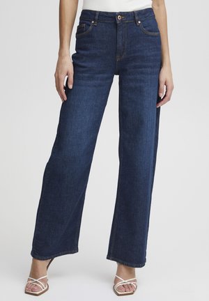 PZVEGA HW WIDE LEG - Jean flare - dark blue denim