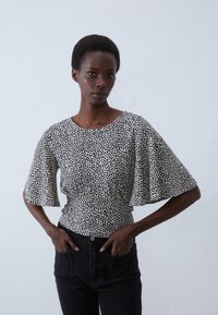 Anna Field - Marškinėliai su spaudiniu - beige/black Miniatiūros vaizdas 1
