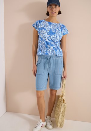 Cecil, T-SHIRT IN BURNOUT OPTIC - T-shirts print - ethereal blue