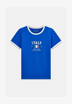 Guess Jeans, NATION T-SHIRT - Triko s potiskem - hellblau