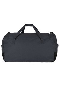 Grau Tasche mit zwei Traggriffen, Reißverschluss oben und schwarzem Boden. Strukturiertes Gewebe in einer einfarbigen Ausführung ohne sichtbare Muster oder Akzente.