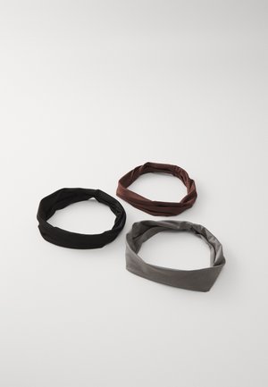 PCANNE HAIRBAND 3 PACK - Accessoires cheveux - black/brown/dark grey