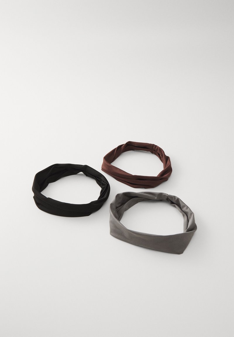 Pieces PCANNE HAIRBAND 3 PACK - Pripomoček za oblikovanje las - black/brown/dark grey