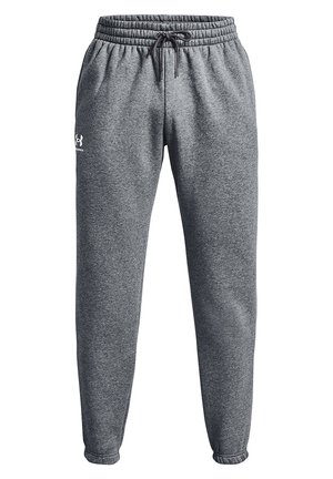 Grå sweatpants lavet af blødt stof med elastisk talje og snøre. Har tapered ben og et logo på venstre side.