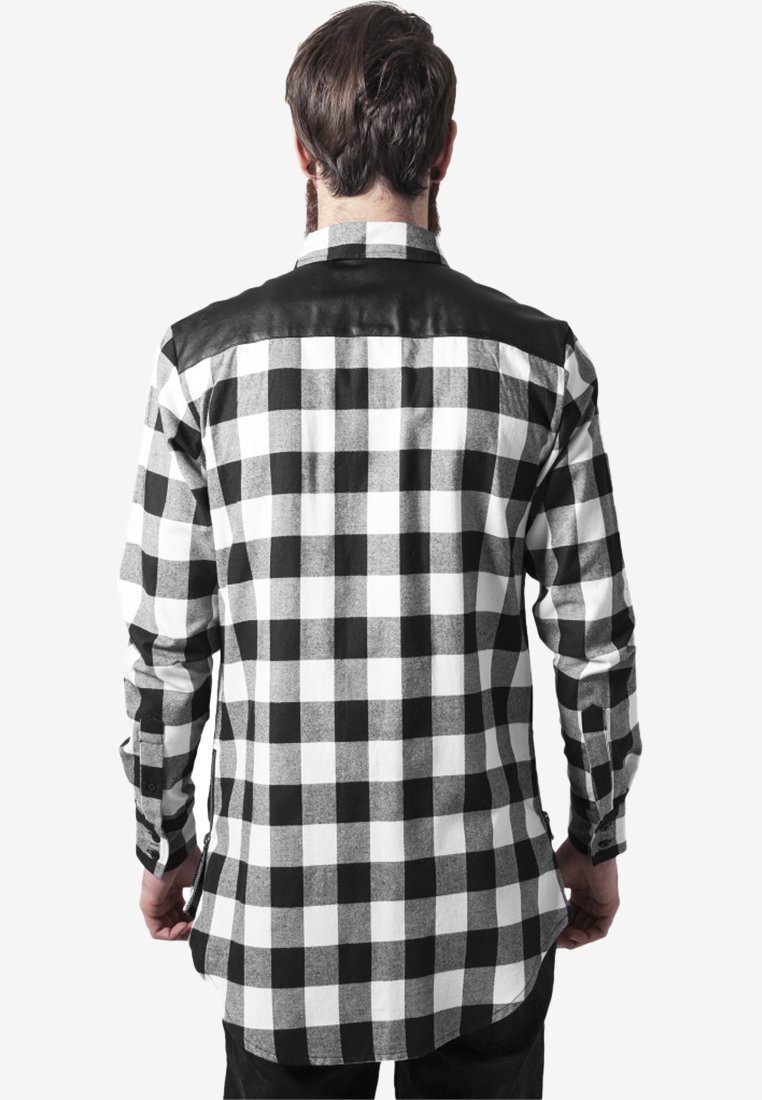 Homme SIDE ZIP LEATHER SHOULDER FLANELL - Chemise Homme SIDE ZIP LEATHER SHOULDER FLANELL - Chemise