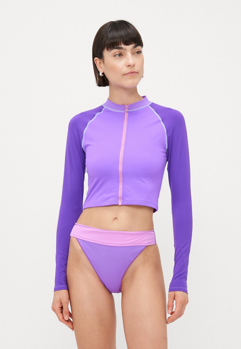 JadeRich Bikini A Due Pezzi Con Top A Maniche Lunghe E Stampa Floreale – Costume Rash Guard Per Donna