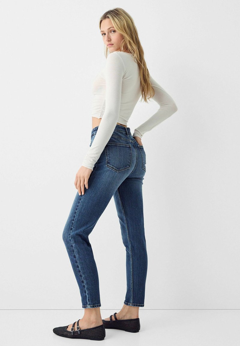 Bershka SUPER HIGH-WAIST - Jeans Skinny Fit - mottled light grey -  Zalando.de