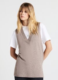 Calliope CON SCOLLO V - Top - sabbia melange