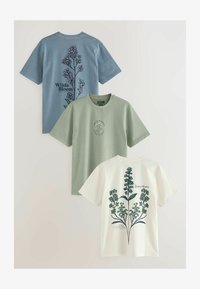 Seleccionado, ecru white green blue