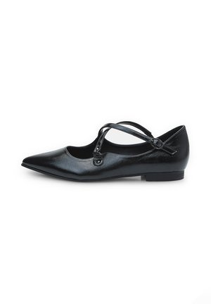 CON DOPPIA FASCIA INCROCIATA
 - Ankle strap ballet pumps - nero