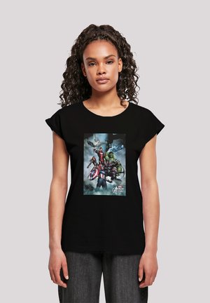 MARVEL AVENGERS ASSEMBLE TEAM MONTAGE - Print T-shirt - black