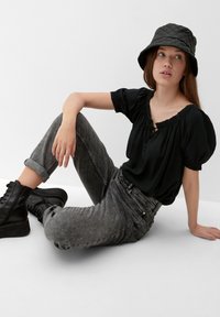 QS MIT BINDEBAND - Camicetta - schwarz