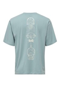 Only & Sons 2ER-SET RUNDHALS KURZARM - Print T-shirt - grau-blau