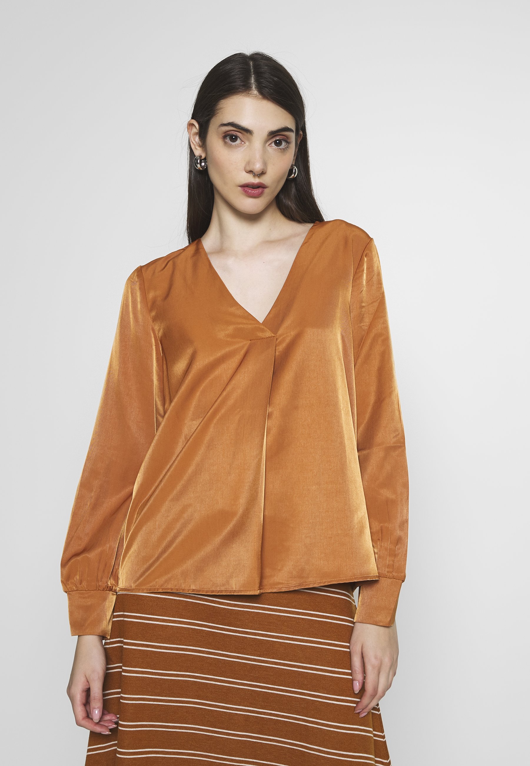 Object OBJEILEEN V NECK SEASONAL Bluser sugar almond Object OBJEILEEN V NECK SEASONAL - Bluser - sugar almond