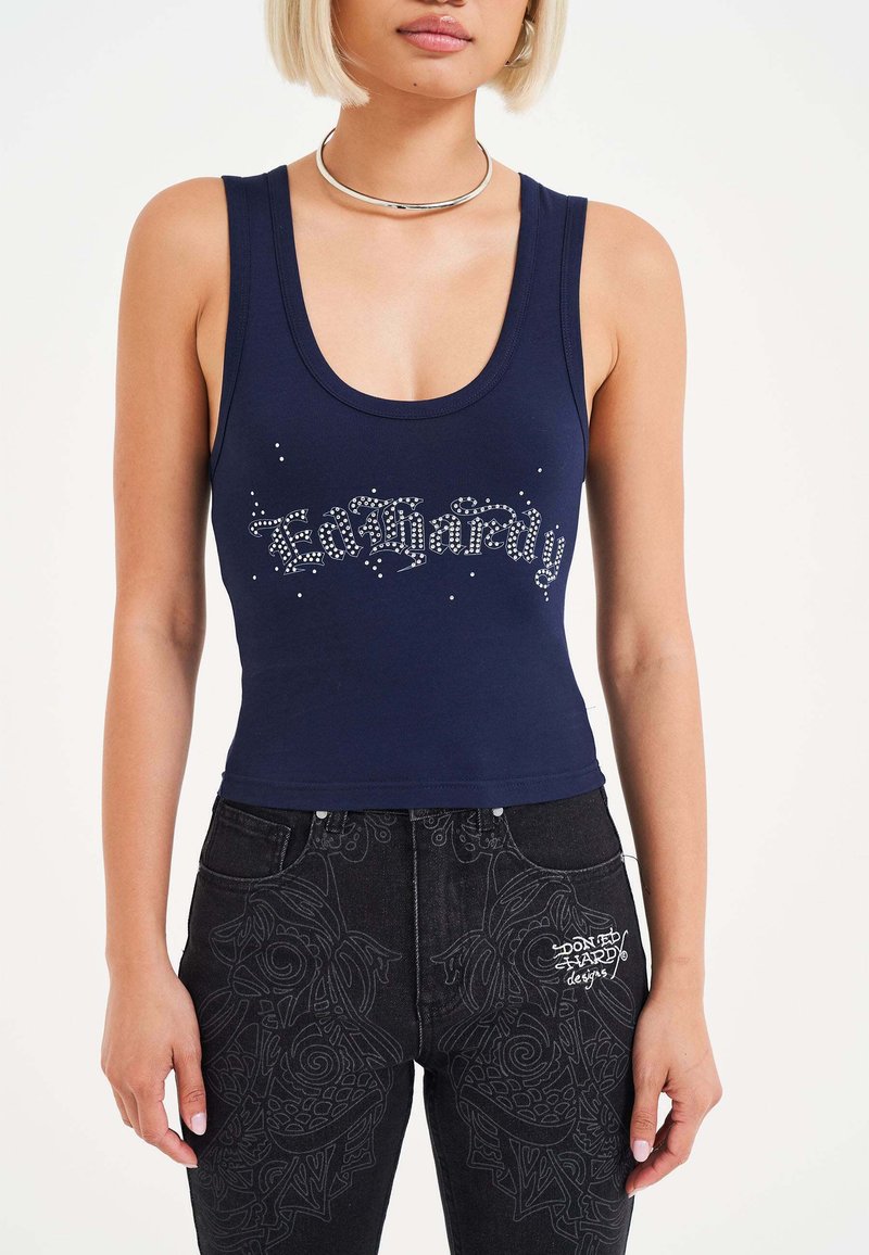 Ed Hardy - CRYSTAL  - Top - navy blue, Enlarge