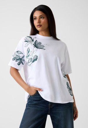 BEDRUCKTES MAXI - T-shirt print - weiß