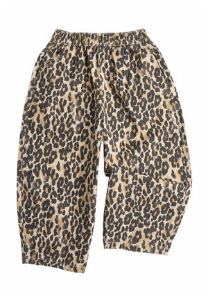 Løse shorts med elastisk talje med beige og sort leopardprint.