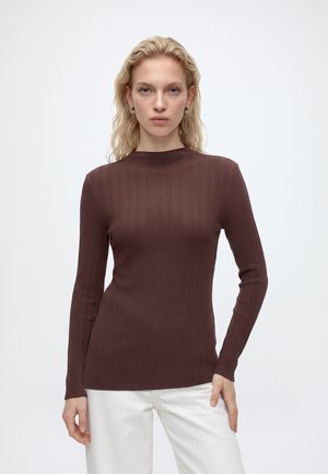 Marc O'Polo DENIM, TURTLENECK RUFFLES - Longsleeve - espresso brown