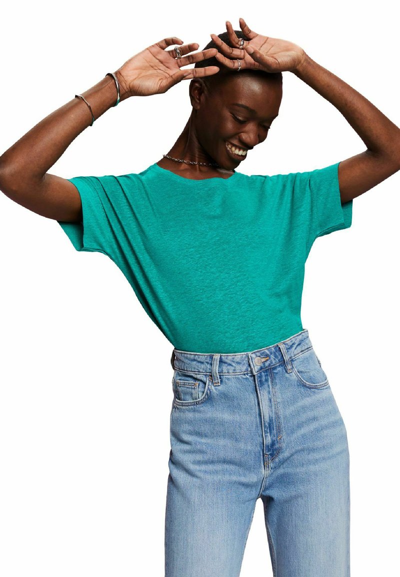 T-shirt ESPRIT Donna 043cc1k322: La Basic Morbida Con Ricamo Colorato. Perfetta Per Un Look Casual E Comodo Tutti I Giorni.
