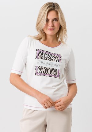 TUZZI Print T-shirt - ecru schwarz rose violet