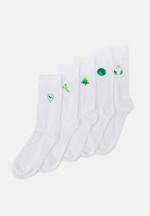 5 PACK - Strumpor - white