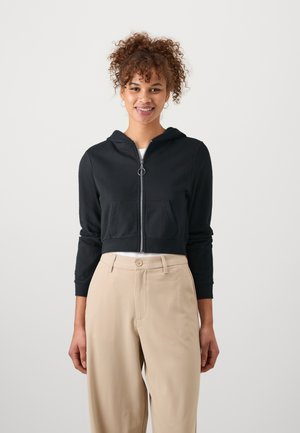 Felpa con zip - black