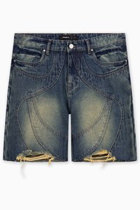 CUTLINE UNISEX - Calções de ganga - sand wash blue
