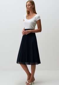 Jimmy Key HIGH WAIST MIDI - Gonna a pieghe - dark blue
