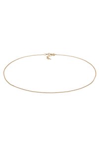 Gul kædehalskæde med et fint perle-design, udstyret med en krokodill clasp og en justerbar kæde til tilpasning af længden.