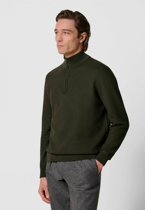 PROFUOMO, PROFUOMO PULLOVER 1/2 ZIP - Jersey de punto - dark green